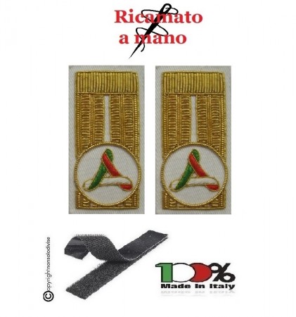 Alamari Mostrine Canutiglia Ricamati a Mano Protezione Civile Volontari Nazionale con Velcro Art. NSD-PC-CAN