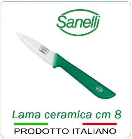 Coltello Ceramica 8 Lunghezza Lama cm.8 Verdura Carni Professionale Sanelli Art.311508