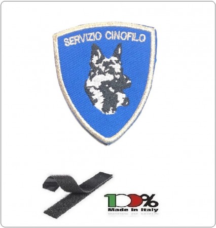 Patch Toppa Ricamata con Velcro Servizio Cinofili per Polizia Carabinieri Protezione Civile Soccorso  Art. CIN-SER