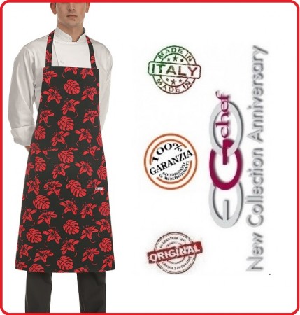 Grembiule Cucina Pettorina con Tascone cm 90x70 IBISCUS Ego Chef Italia Art. 6103140A