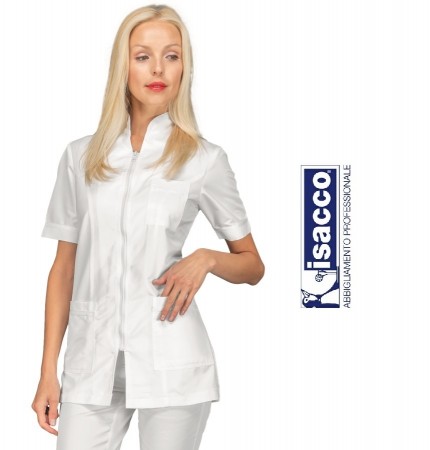 Casacca Donna FLORIDA SUPERDRY  Bianca Manica Corta Isacco Medicale Dentista Infermiera Art. 002510