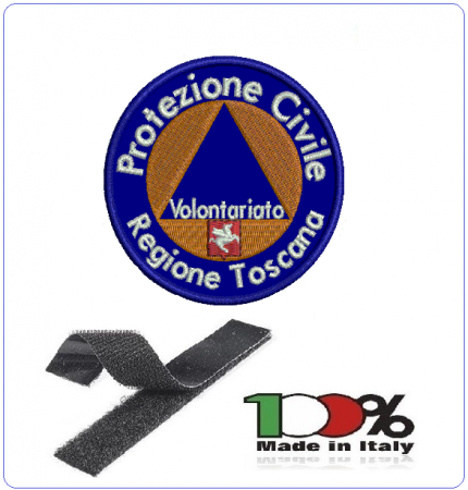 Patch Toppa con velcro Ricamata Protezione Civile Regione Toscana con Velcro  Art PC-TOS