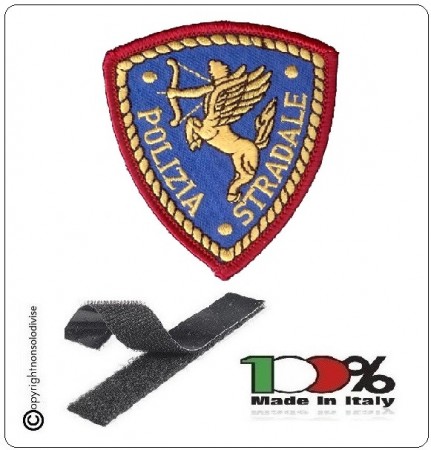 Toppa Ricamo Patch Polizia Stradale Ricamata con Velcro Art.EU1097