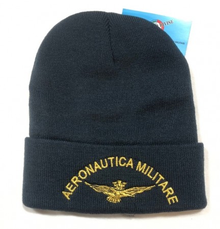 Berretto Zuccotto Papalina Watch Cap Invernale con Ricamo Aeronautica Militare Logo+ Scritta Art. PA-AERO