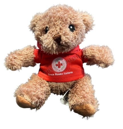 Cane Cagnolino Peluche Seduto H11cm con Felpa Cappuccio Croce Rossa Italiana CRI Ufficiale Idea Regalo Lisa Art. NSD-LISA