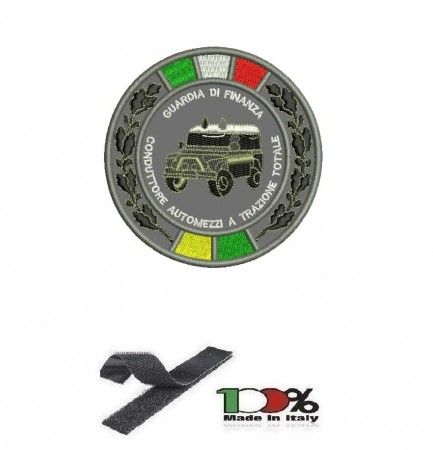 Patch Toppa Ricamata con Velcro Guardia di Finanza Conduttore Automezzi a Trazione Totale  Art.GDF-CA