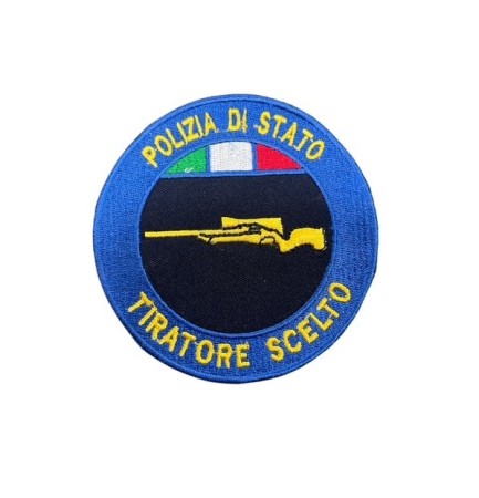 Patch Toppa con Velcro Polizia di Stato Tiratore Scelto Blu Art. PS-TS-BLU