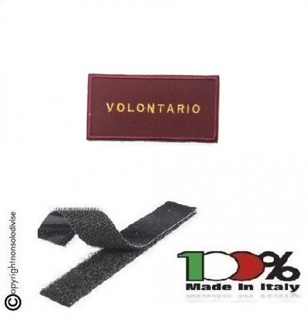 Grado New Pettorale a Velcro Ricamato a Macchina Fondo Amaranto Vigili del Fuoco Volontario Art. VVFF-G2