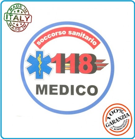 Adesivo Soccorso Soccorritore 118 MEDICO cm 9,00  Prodotto Italiano Art.118-A3