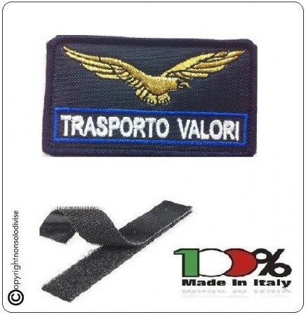 Patch Toppa Ricamata per Tuta Ordine Pubblico GPG TRASPORTO VALORI Blu Art.GPG-OP-14