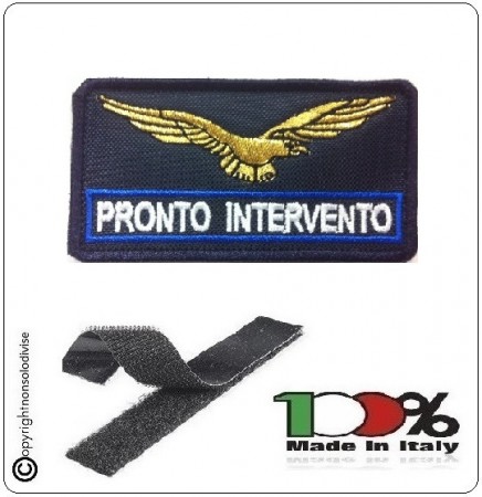 Ritex  Patch Toppa Ricamata Servizio Pronto Intervento su base blu cm. 70  x 60 mm.