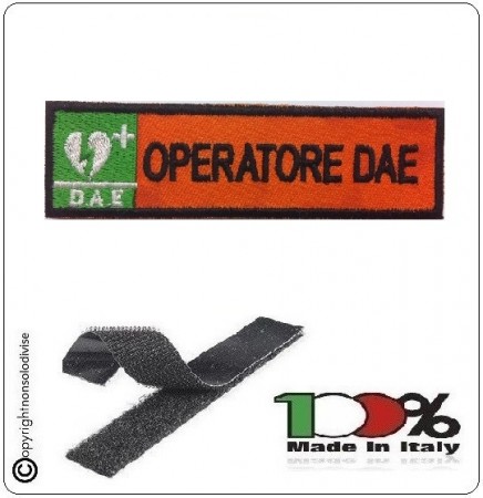 Patch Toppa Ricamata Arancio D.A.E. + OPERATORE D.A.E. Art.DAE-22