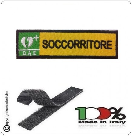 Patch Toppa Ricamata Giallo D.A.E. + SOCCORRITORE Art.DAE-19