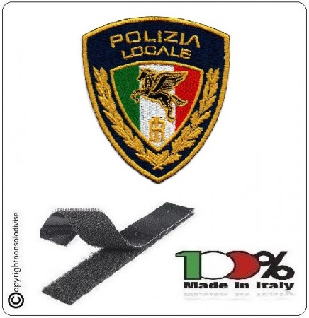 Patch Toppa Ricamata con Velcro Polizia Locale Nuovo logo 2020 Art. PL-T