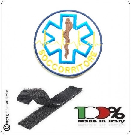 Patch Ricamo a Macchina Con Velcro 118 CRI Misericordia SOCCORRITORE Art.118-SOC