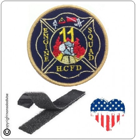 Patch Toppa Ricamata VVFF Vigili del Fuoco Americani Engine Squad HCFD Art.VVFF-06