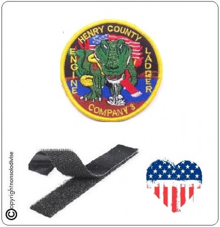 Patch Toppa Ricamata VVFF Vigili del Fuoco Americani Henry County Company 3  Art.VVFF-12