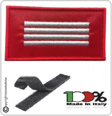 Grado Rosso Su Velcro Vigili Del Fuoco Capo Reparto Esperto  Art. T00723