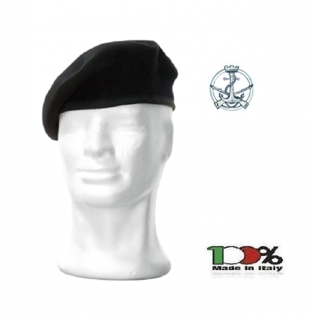 Basco Spagnolo Nero con Fregio Lagunari Marina Militare Italiana FAV Italia  Art.FAV-LAG