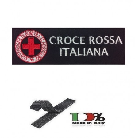 Patch Toppa Ricamata Con Velcro cm 5,00x15,00 Croce Rossa Italiana Art.15-5-CRI