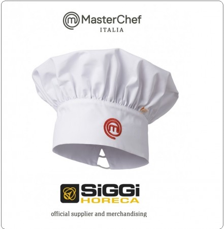 Berretto Cuoco Chef Bianco con Ricamo  Master Chef Masterchef Prodotto Ufficiale Siggi Art.26BE0160