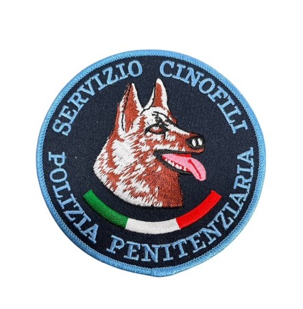 Patch Toppa Termoadesiva  Ricamata Polizia Penitenziaria Servizio Cinofili Art. T-PPSC