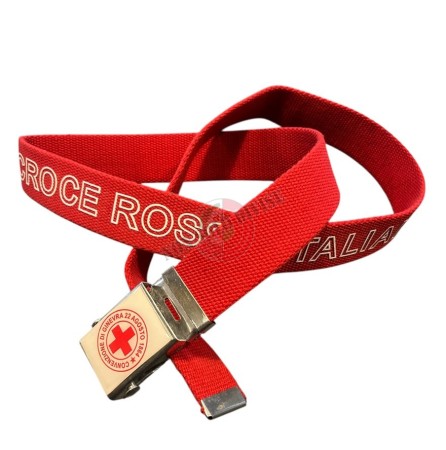 Cintura Cinturone Canapa Croce Rossa Italiana CRI C.R.I. Logo Vetrificata con Stampa 3D Gomma CROCE ROSSA New 2026 Art. CBRK-C-CRI