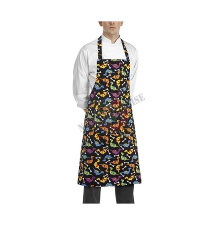 Grembiule Cucina Pettorina con Tascone cm 90x70 Dino Ego Chef Italia  Art. 6103133A