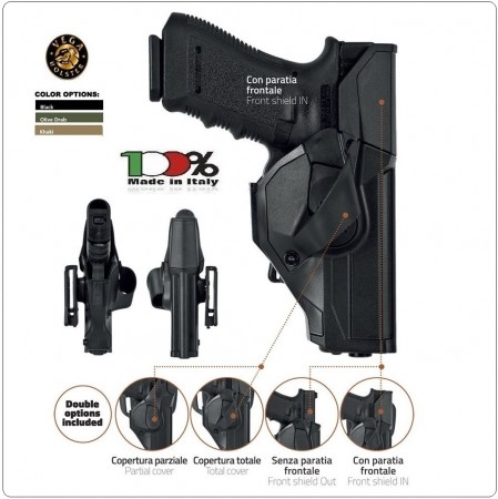 Fondina Professionale CAMA CCH8 POLIMERO con Passante INCLUSO Vega Holster Italia Polizia carabinieri Guardia Giurate GPG Art. CCH8