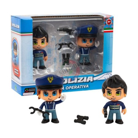 Set 2 Personaggi Polizia di Stato Giochi Preziosi Art. PS.GPPL100000