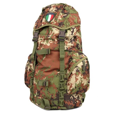 Zaino Militare Colore Vegertato Italiano 25 Litri Esercito Escursioni Trekking Art. 351636-V.I.