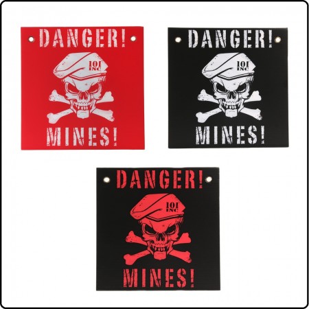 Targa in Plastica con Testo Danger Mines  Pericolo Mine cm 30x30 Art.415142
