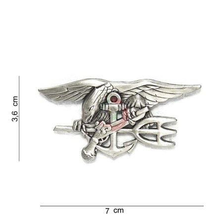 Spilla Militare US Navy Seals Argento  Emblema US navy Art. 7095