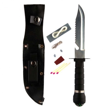 Coltello Survival  Caccia Boy Scout Montagna Pesca Bussola  Idea Regalo Prezzo Imbattibile  Art. 455415 