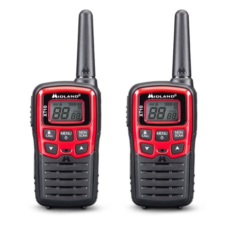 Coppia Ricetrasmittenti Midland XT10 Doppio Walkie Talkie Bodyguard Guardie Giurate Vigilanza Protezione Civile Soccorso Art. C1176