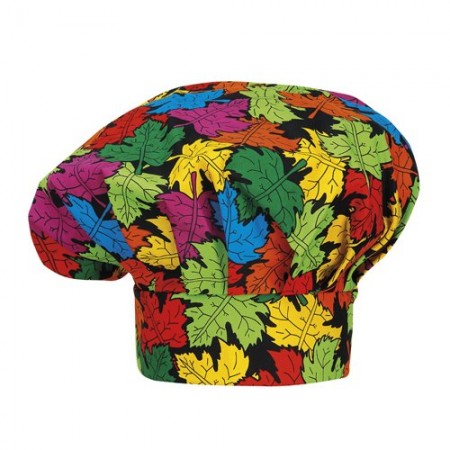 Cappello Copricapo Berretto Cap Cuoco Chef Ego Chef Italia Foglie New Art. 7000157A