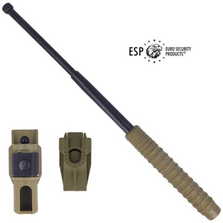 Manganello Verde Antiscivolo con Fodero Temprato Pieghevole ESP Tactical da 16 pollici Polizia Carabinieri Guardie Giurate Autodifesa Esercito Art. TO037