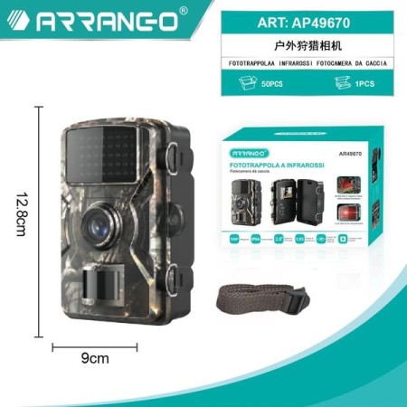 Telecamera Fototrappola Sicurezza Caccia impermeabile Telecamera di sicurezza per visione notturna a infrarossi attivata dal movimento per scouting Art. AR49670