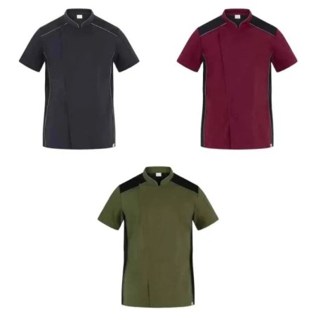 Giacca da Lavoro da Cuoco Chef  Manica Corta Giblor's Omar Colori Bianco Militare Nero Bordeaux Art.  Q8G00288