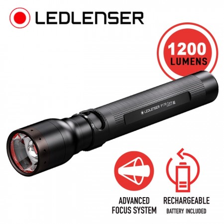 Torcia Professionale  Industrial Rechargeable Flashlight Led Lenser® 1200 Lumen P17R CORE Evoluzione i17R Carabinieri Polizia Sicurezza Art. 502182