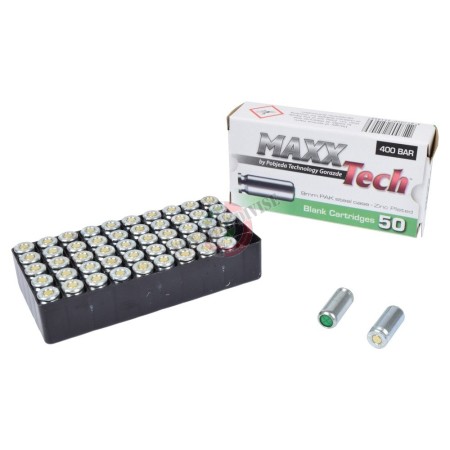 CARTUCCE A SALVE CALIBRO 9mm PLACCATE ZINCO MAXX TECHArt. MT9