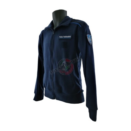 Maglione della Polizia Penitenziaria in Pile Blu con Finiture Azzurre e Apertura con Zip VENDITA RISERVATA Art. BRK-786