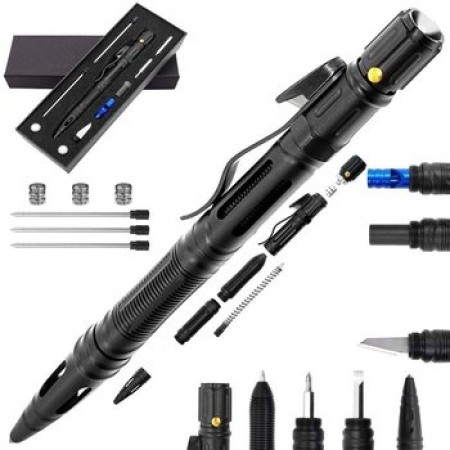 Penna Tattica Kubotan Cubotan in Duralluminio da Combattimento con Accessori Multiuso  Art. KB-007