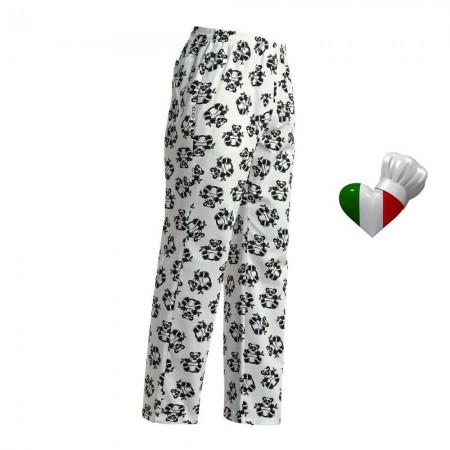 Pantalone Pantaloni Pants Hose Coulisse Cuoco Chef Professionale Ego Chef Italia Wild Panda Art. 3502105A