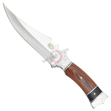 Coltello Caccia con Fodero Lama in Acciaio Manico Legno Totale 30cm SCK  Art. CW-028