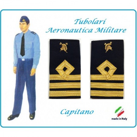 Gradi Tubolari Canuttiglia Ricamato Capitano Aeronautica Militare Corpo del Genio Ruolo Speciale Novità Art.AERO-20