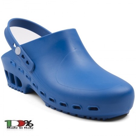 Zoccolo Ciabatta Autoclavabile Blu Isacco Prodotto Italiano Infermieri Unisex Art. 112606 