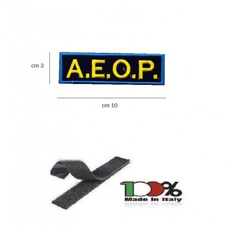 Patch Toppa Ricamata con Velcro A.E.O.P. Ass. Europea operatori di Polizia cm 5x10 Art.AEOP-TOP
