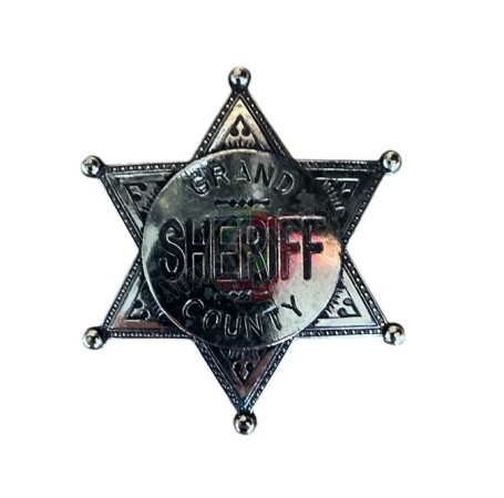 Placca Metallo Distintivo SHERIFF  Sceriffo Stella Argento  Denix Art. 113-NQ