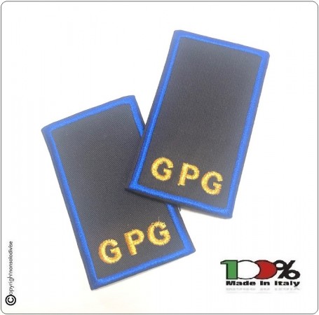 Gradi Tubolari Ricamati Guardie Giurate Polizia Privata Vigilanza GPG IPS Disponibili Bordo Blu Art.GPG-BLU